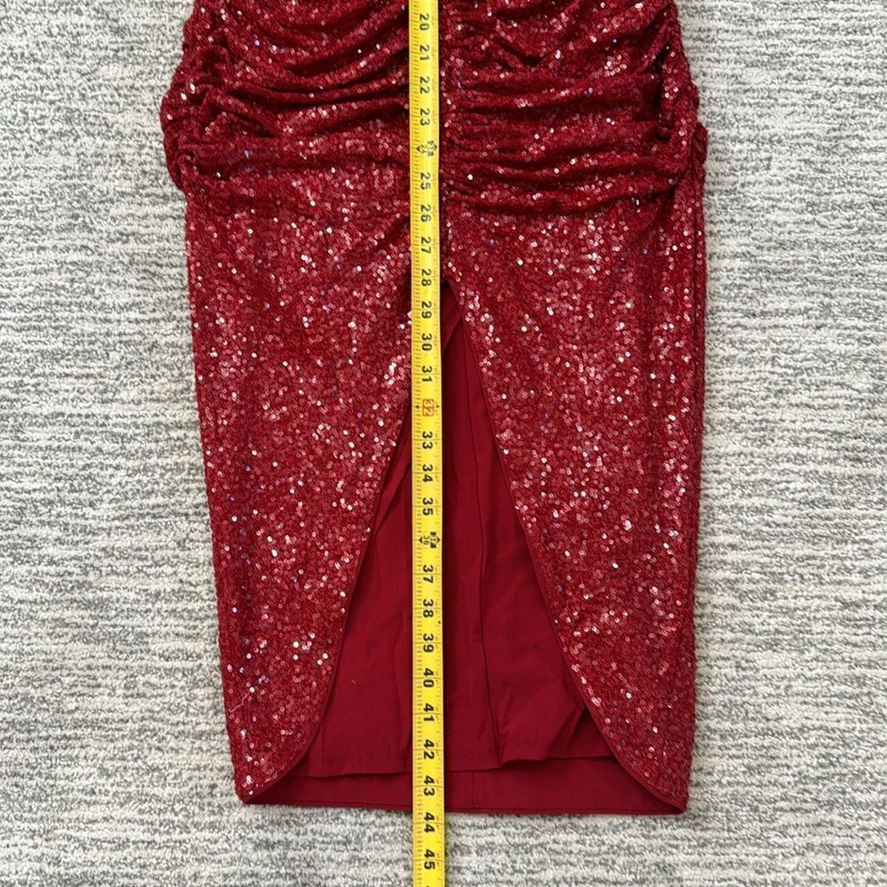 NWT Susana Monaco Sequin V-Neck Halter Dress in Berries Small - Picture 11 of 14